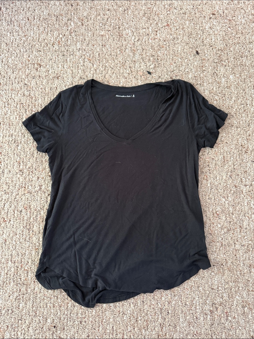 Abercrombie & Fitch Black V-Neck Short Sleeve Tee